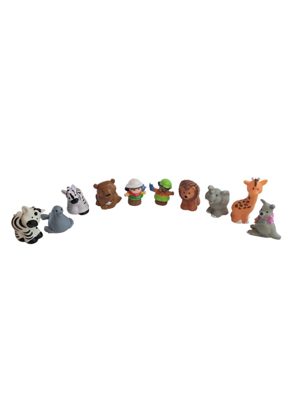 Fisher Price Little People Zoo Lot Of 10 Animals People Dolls Set Safari Vintage